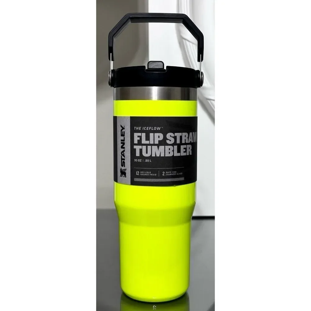 Stanley Ice‎ Flow Flip Straw 30oz Tumbler, NEON YELLOW - Picture 2 of 5